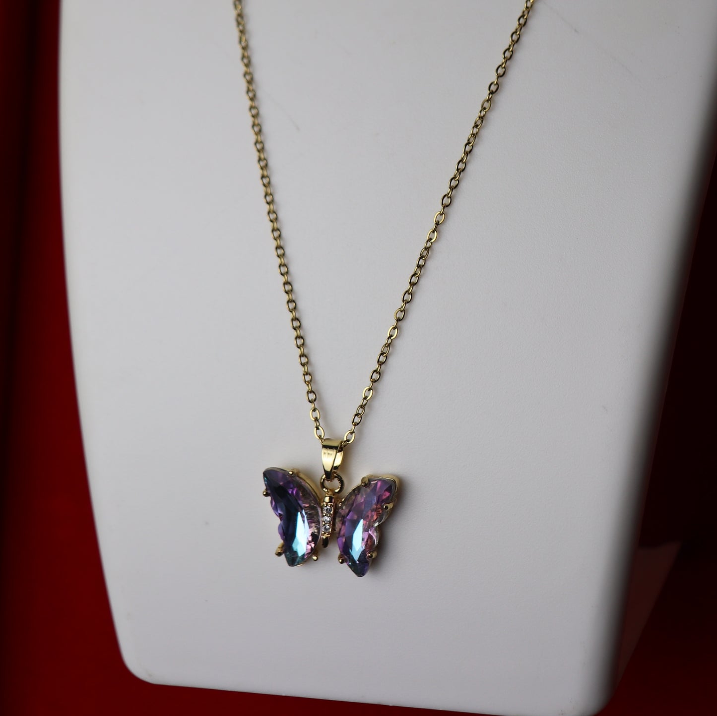 18K Unicorn Butterfly Chain Pendant