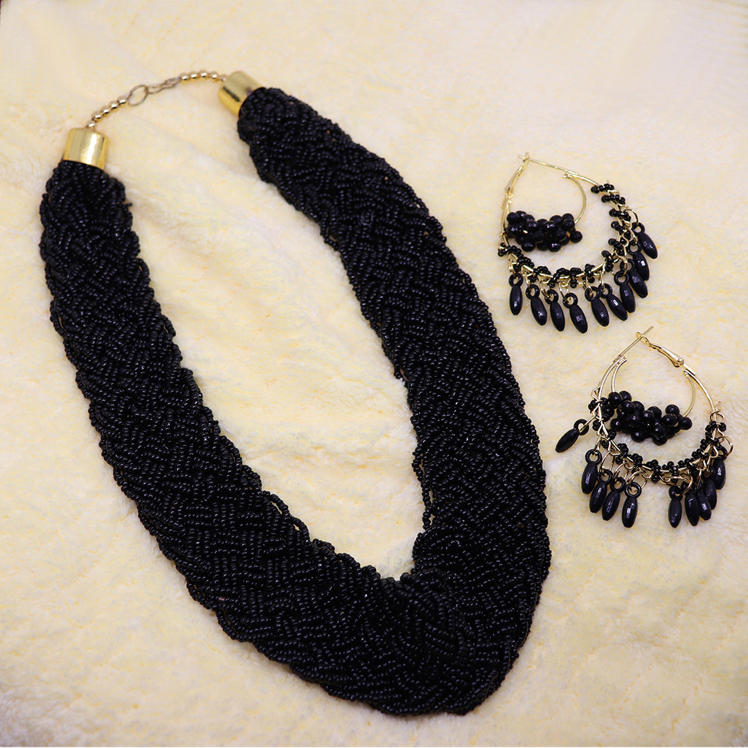 Braided Blackish Tibetan Collar Set