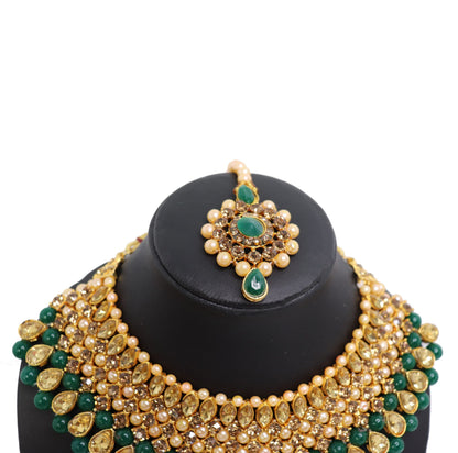 Green Indian traditional choker set