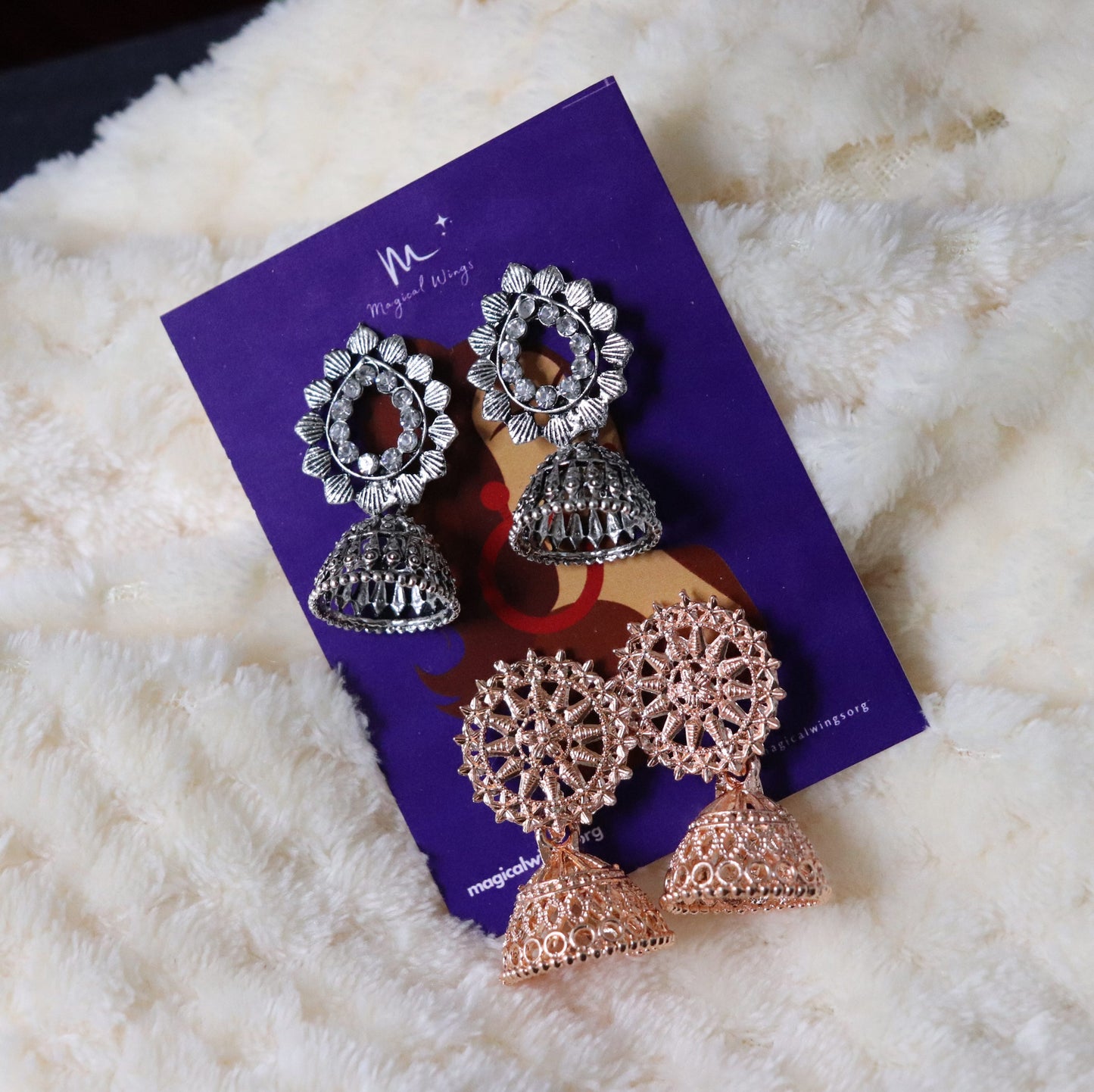 Combo Droplet Rosy Earrings