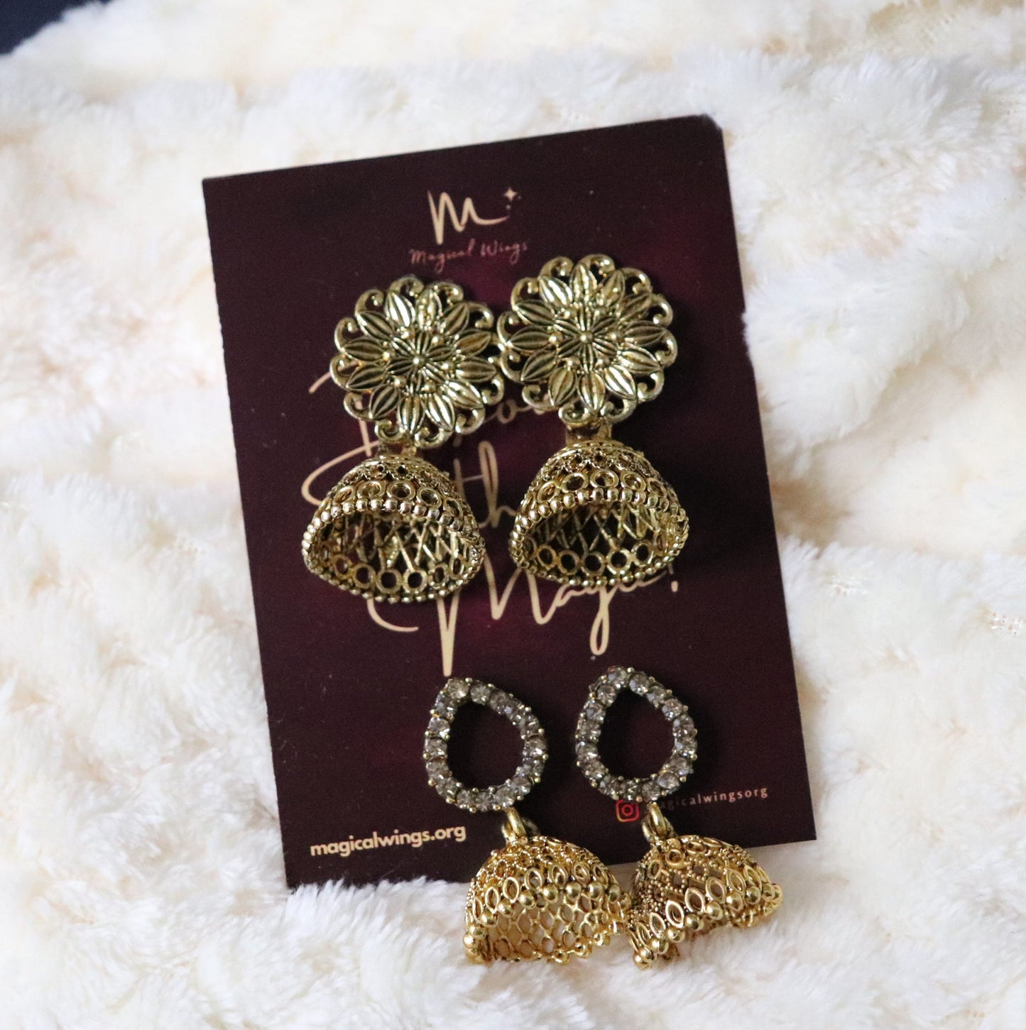Combo Flower Oval Earrings