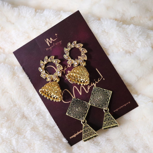 Combo Cluster Box Earrings