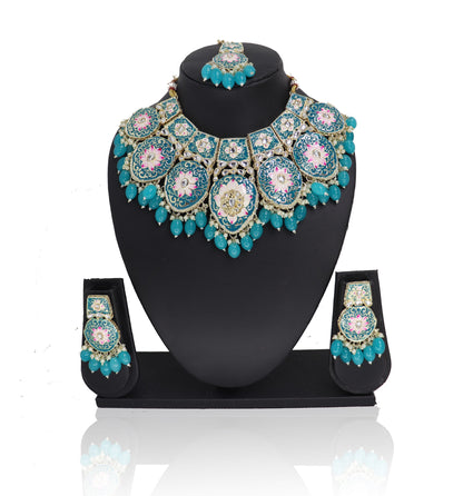 Skyish Fushion Meenakari Set