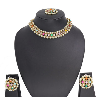 Multi Pachi Kundan Choker Set – Traditional Bridal Jewellery by Magical Wings