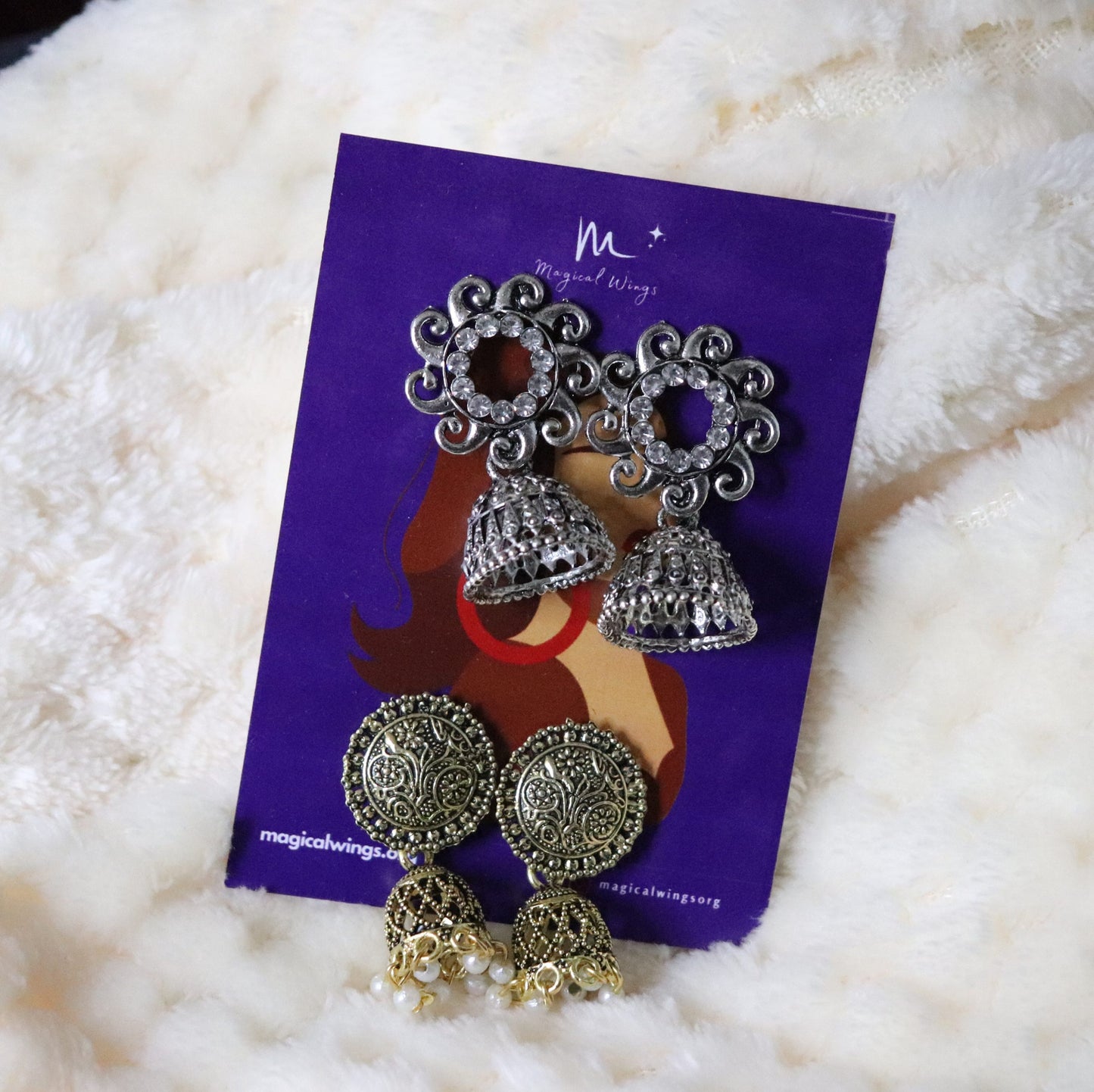 Combo Floral Circle Earrings