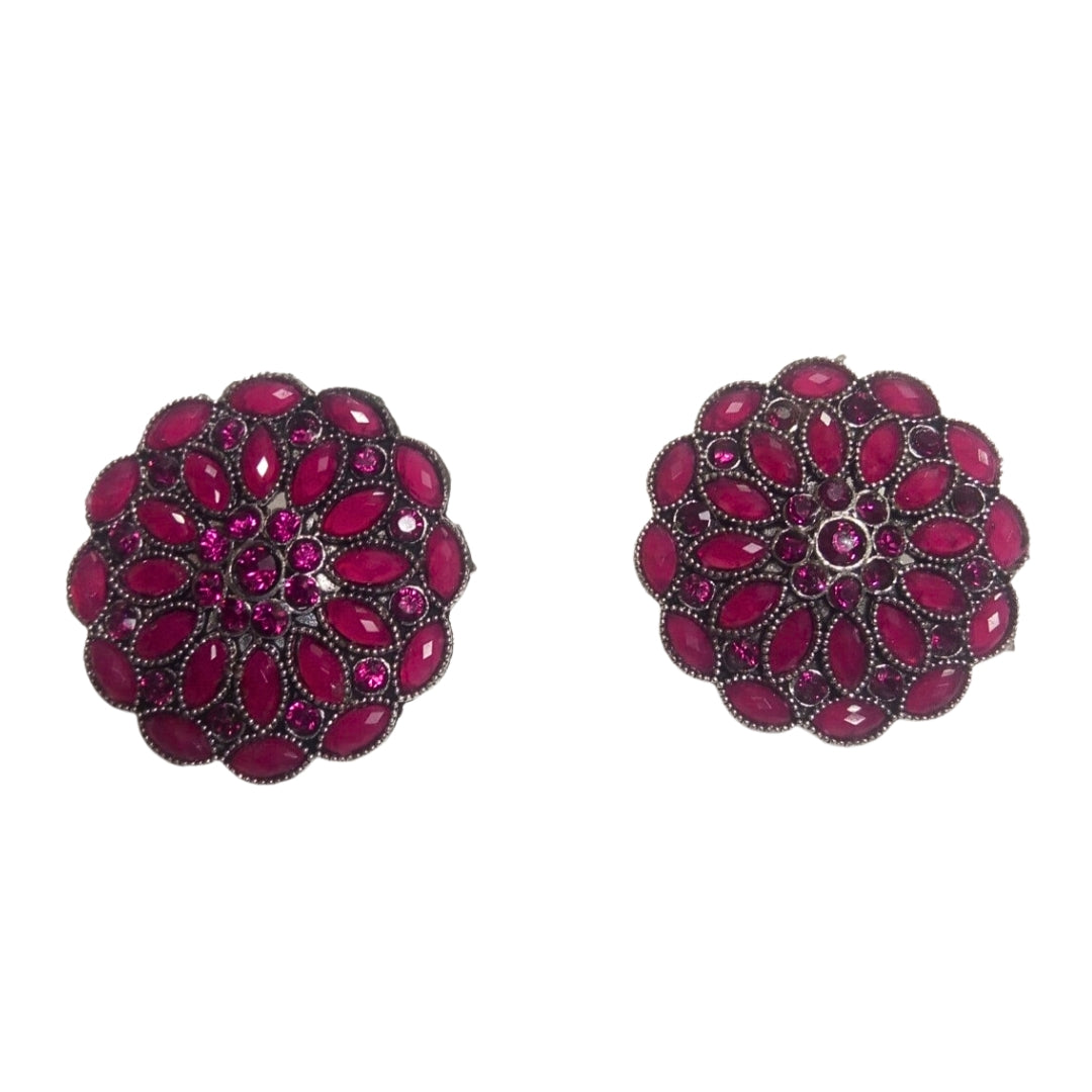 Berry Floral Cluster Studs
