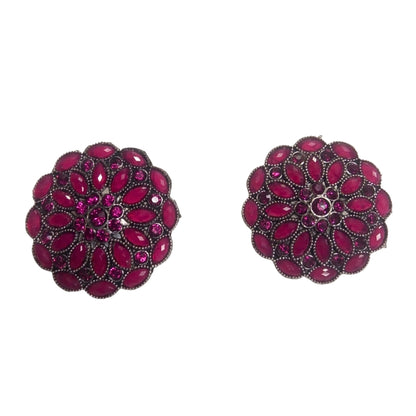 Berry Floral Cluster Studs