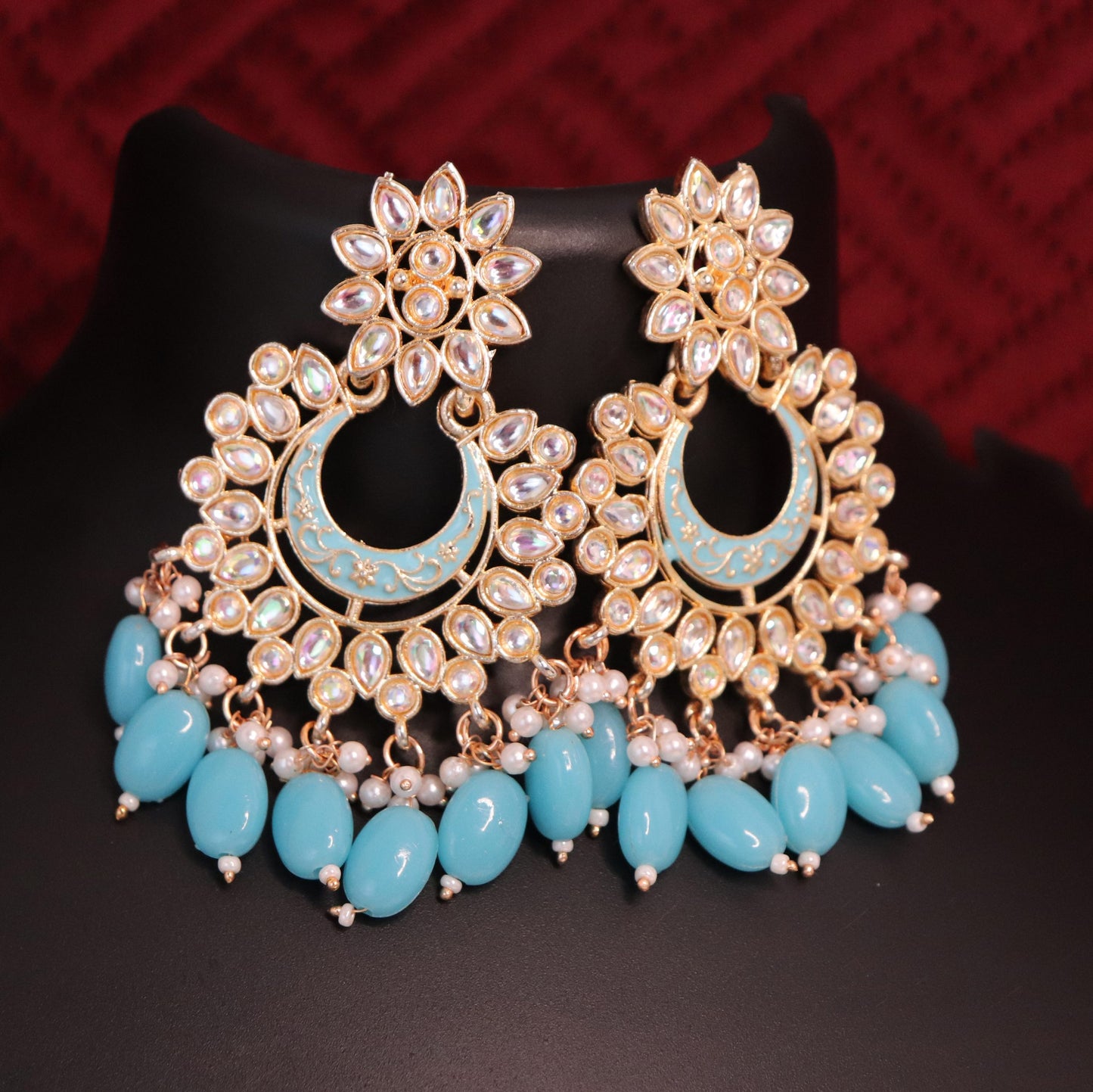 Skyish Chandbali Earrings
